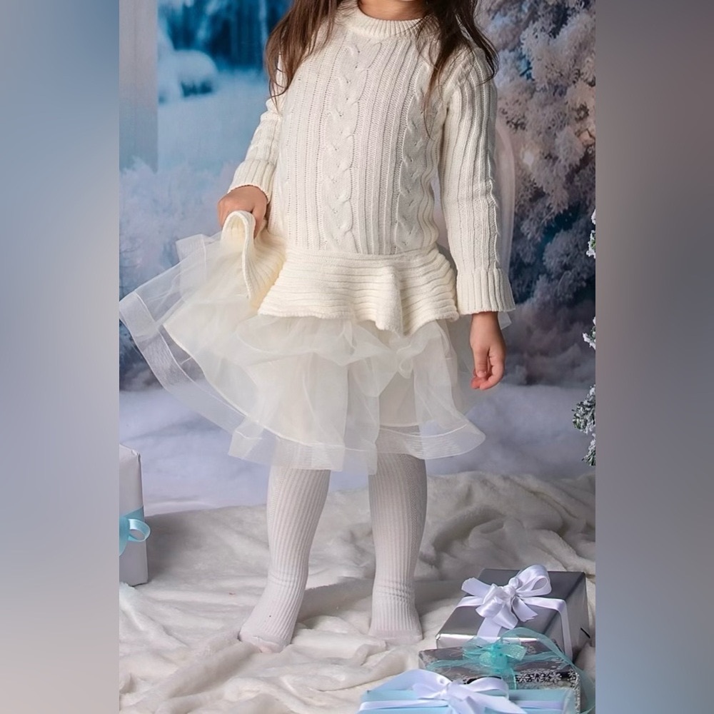 Iris & Ivy Ivory Knit Dress size 4T